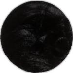 Schwarze Runde Shaggy Teppiche 40 cm aus Fell 