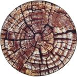 Braune Gino Falcone Runde Wendeteppiche 60 cm aus Holz schmutzabweisend 