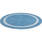 Blaue Unifarbene Gino Falcone Runde Outdoor-Teppiche 150 cm aus Kunstfaser schmutzabweisend 