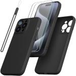 Reduzierte Schwarze iPhone 15 Pro Max Hüllen Art: Slim Cases Matt aus Silikon mit Schutzfolie 