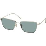 Silberne Armani Giorgio Armani Rechteckige Rechteckige Sonnenbrillen aus Metall für Damen 