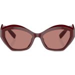 Bordeauxrote Armani Giorgio Armani Kunststoffsonnenbrillen für Damen 