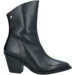 Reduzierte Schwarze Unifarbene Gioseppo Blockabsatz Damenstiefeletten & Damenboots mit Reißverschluss aus Leder Größe 39 