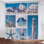 Maritime Schlaufenschals & Ösenschals mit Leuchtturm-Motiv aus Polyester blickdicht 