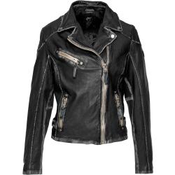 Gipsy Damen Vintage Lederjacke Bikerjacke Jacket PGG LULV (PERFECTO)(XS,Schwarz)