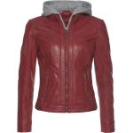 Rote Gipsy Kapuzenmäntel aus Leder mit Kapuze für Damen Größe L 