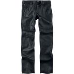 Schwarze Gipsy Herrenlederhosen mit Reißverschluss aus Leder Größe 3 XL 