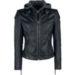 Schwarze Gipsy Übergangsjacken mit Reißverschluss aus Leder für Damen Größe 3 XL 