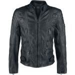 Schwarze Gipsy Biker-Lederjacken mit Reißverschluss aus Leder für Herren Größe 5 XL 