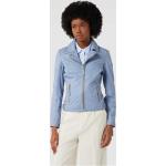 Hellblaue Gipsy Kunstlederjacken aus Leder für Damen Größe XL 
