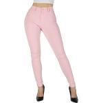 Rosa Sportliche Skinny Jeans mit Strass mit Reißverschluss aus Denim für Damen Größe S 