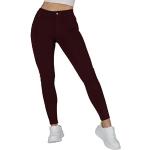 Burgundfarbene Casual Skinny Jeans aus Denim für Damen Größe S 