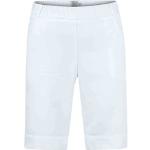 Weiße Bestickte Girls Golf Jeans-Bermudas mit Reißverschluss aus Baumwolle für Damen für den für den Sommer 