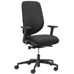 Giroflex Bürostuhl 353, mit Armlehnen, Auto-Synchronmechanik, Muldensitz, 3D-Netz-Rückenlehne, schwarz/schwarz