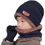 Marineblaue Mütze Schal Handschuh Sets für Kinder für Jungen für den für den Winter 