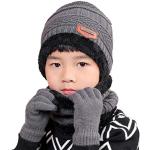 Graue Mütze Schal Handschuh Sets für Kinder für Jungen für den für den Winter 