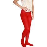 Rote Giulia Blickdichte Kinderstrumpfhosen aus Microfaser für Mädchen Größe 158 