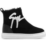 Reduzierte Schwarze GIUSEPPE ZANOTTI High Top Sneaker & Sneaker Boots mit Reißverschluss aus Lammfell für Kinder Größe 19 
