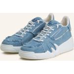 Reduzierte Blaue GIUSEPPE ZANOTTI Low Sneaker aus Leder für Damen Größe 40 