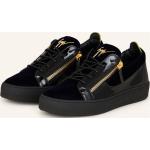 Reduzierte Dunkelblaue Lack-Optik GIUSEPPE ZANOTTI Low Sneaker mit Reißverschluss aus Glattleder für Herren Größe 40 