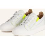 Reduzierte Weiße GIUSEPPE ZANOTTI Low Sneaker mit Reißverschluss aus Glattleder für Damen Größe 36 