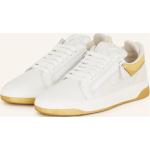 Reduzierte Weiße GIUSEPPE ZANOTTI Low Sneaker mit Reißverschluss aus Glattleder für Herren Größe 42,5 