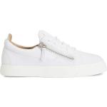 Reduzierte Weiße GIUSEPPE ZANOTTI Low Sneaker mit Reißverschluss aus Leder für Damen Größe 39,5 