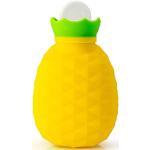 Gelbe Wärmflaschen mit Ananas-Motiv aus Silikon 