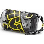 GIVI Easy-T Waterproof - Gepäckrolle 30 L graues Camouflage-Design, neongelber Schriftzug