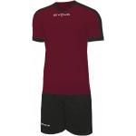 Givova Kit Revolution Fußball Trikot mit Shorts schwarz rot 2XS 140-152