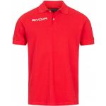 Rote Kurzärmelige Givova Kurzarm-Poloshirts mit Knopf aus Baumwolle für Herren Größe XS 