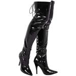 Schwarze High Heel Stiefeletten & High Heel Boots für Damen Größe 45 