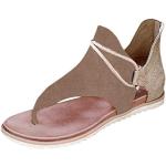 Khakifarbene Vintage Römersandalen & Gladiator Sandalen mit Klettverschluss rutschfest für Damen Größe 37 für den für den Sommer 