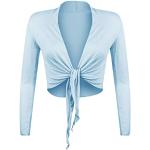Hellblaue Elegante Langärmelige Brautmode & Hochzeitsmode für Damen Größe XL für den für den Herbst 