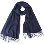 Dunkelblaue Unifarbene Elegante Kaschmir-Schals aus Wolle für Damen Größe XXL für den für den Frühling 