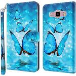 Blaue Samsung Galaxy J5 Cases Art: Flip Cases mit Insekten-Motiv mit Bildern aus Leder stoßfest 
