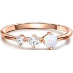 Silberne Elegante Ringe mit Herz aus Rosegold mit Zirkonia für Damen zur Hochzeit 