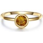 Braune Glanzstücke München Vergoldete Ringe aus Silber für Damen Größe 60 