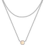 Silberne Unifarbene Antike Glanzstücke München Edelsteinketten aus Silber mit Rosenquarz für Damen 