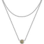 Silberne Unifarbene Glanzstücke München Edelsteinketten aus Silber mit Labradorit für Damen 