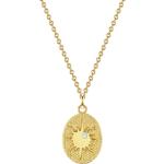 Silberne Medaillon-Ketten Vergoldete mit Zirkonia für Damen 