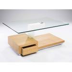 Moderne 4Home Rechteckige Glascouchtische Furnierte aus Glas mit Schublade Breite 100-150cm, Höhe 0-50cm, Tiefe 50-100cm 