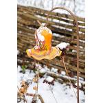 Orange Gartenkugeln aus Glas frostfest 