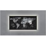 Weiße Weltkarten mit Weltkartenmotiv aus Glas 