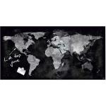 Weiße Sigel Artverum Weltkarten mit Weltkartenmotiv aus Glas 
