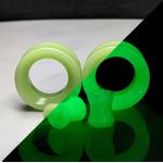 Limettengrüne Flesh Tunnel & Ohr Plugs aus Glas 