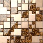 Reduzierte Goldene Mosaik Wandfliesen gebürstet 