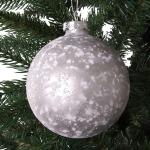 Silberne Runde Christbaumkugeln & Weihnachtsbaumkugeln aus Glas 2-teilig 