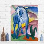 Blaue Expressionistische Franz Marc Kunstdrucke mit Tiermotiv aus Glas 