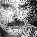 Schwarze Moderne Freddie Mercury Quadratische 3D Glasbilder aus Glas 3D 50x50 